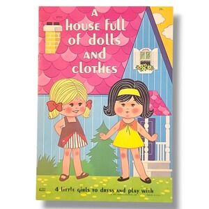 A House Full of Dolls and Clothes Whitman 1971 Uncut Paper Doll Book 4 Dolls